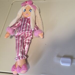 Barbie Pink and White Striped Pajama Doll